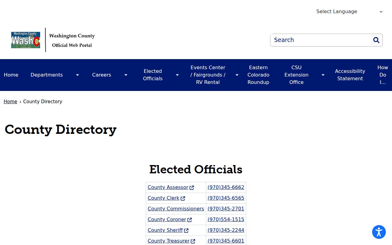 Washington County criminal records county directory
