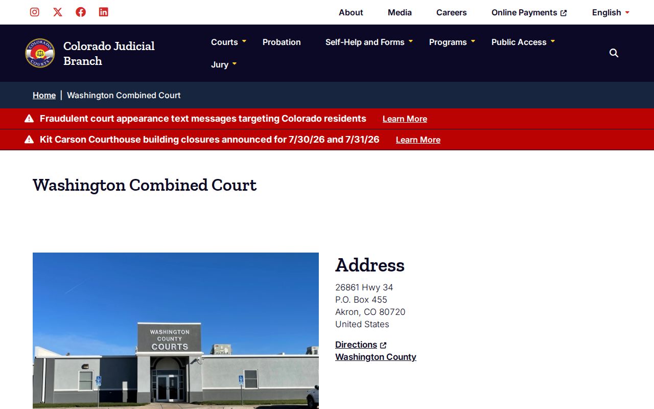 Washington County criminal court records Combined Court contacts