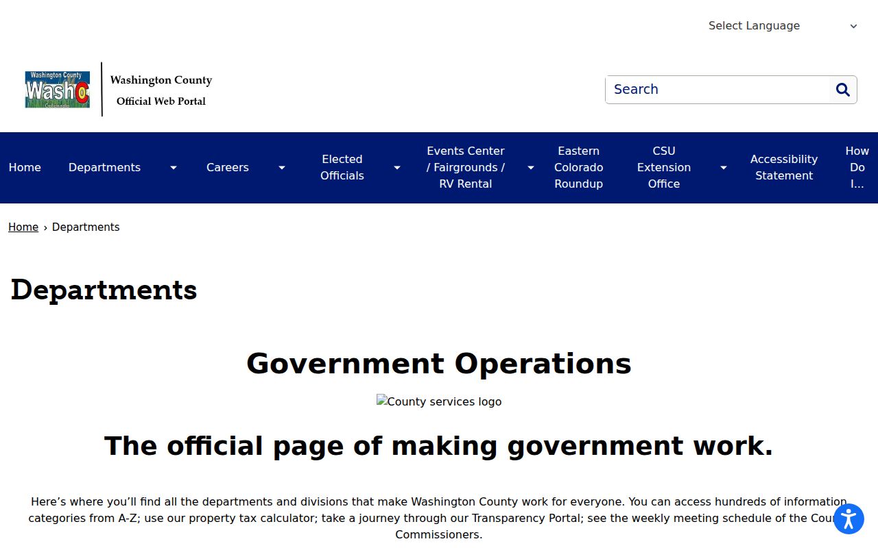 Washington County departments that provide criminal record services to Otis